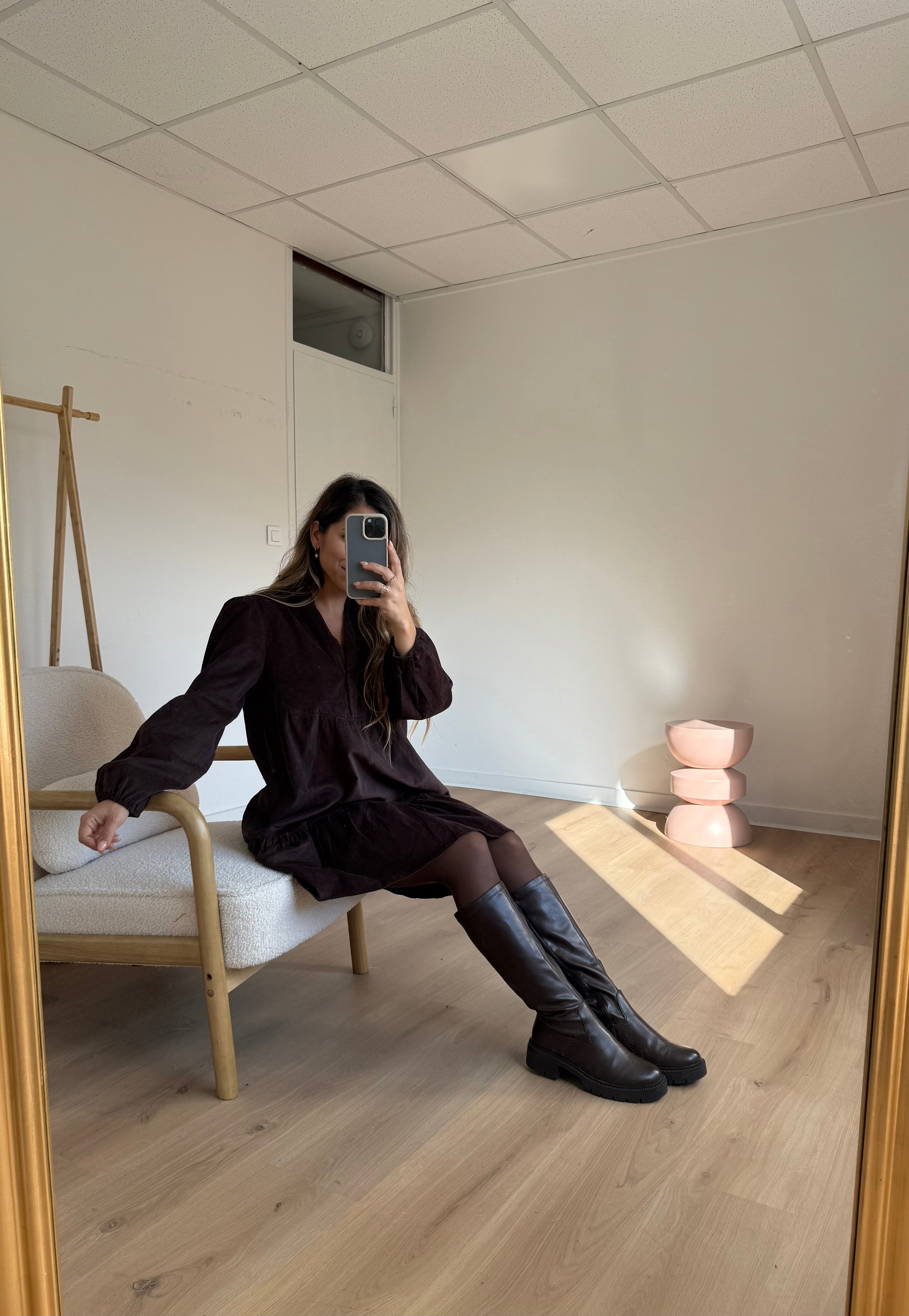 Hortense chocolate velvet dress