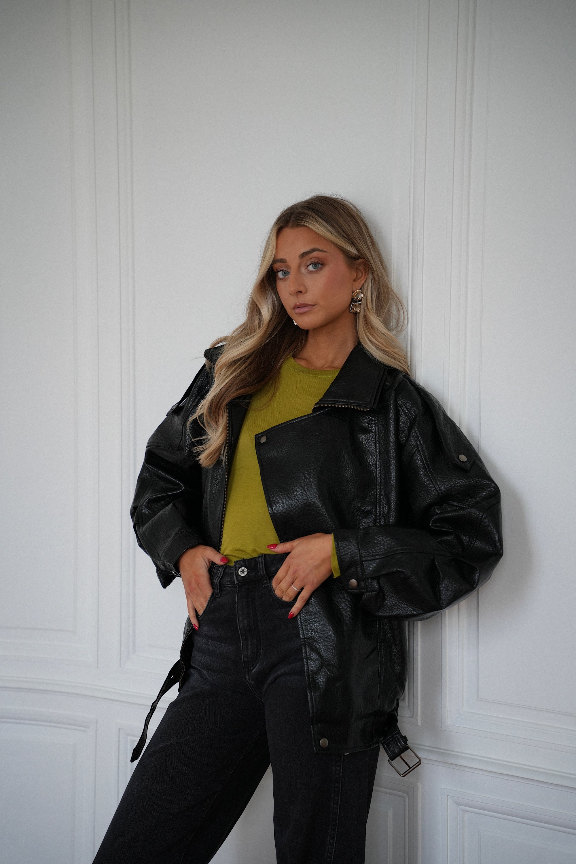 Veste En Similicuir Ivy - Noire