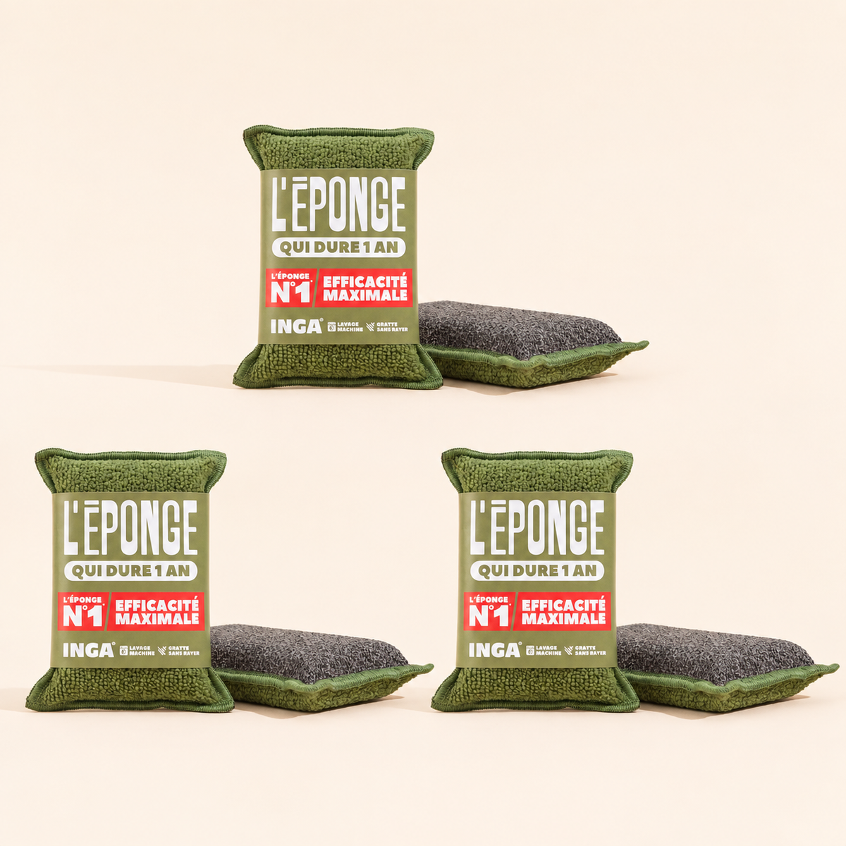 Duo D'Éponges Vert Olive