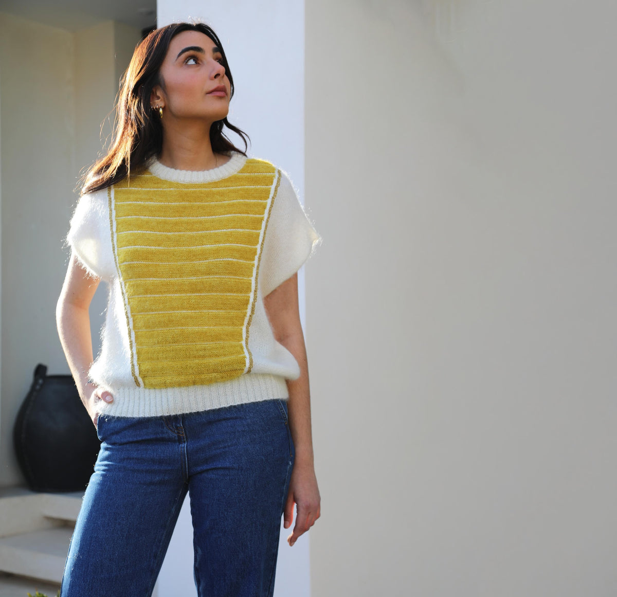 Pull Petra Sans Manche Palmier