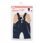 T-Shirt And Navy Dungarees For 42 cm Doll