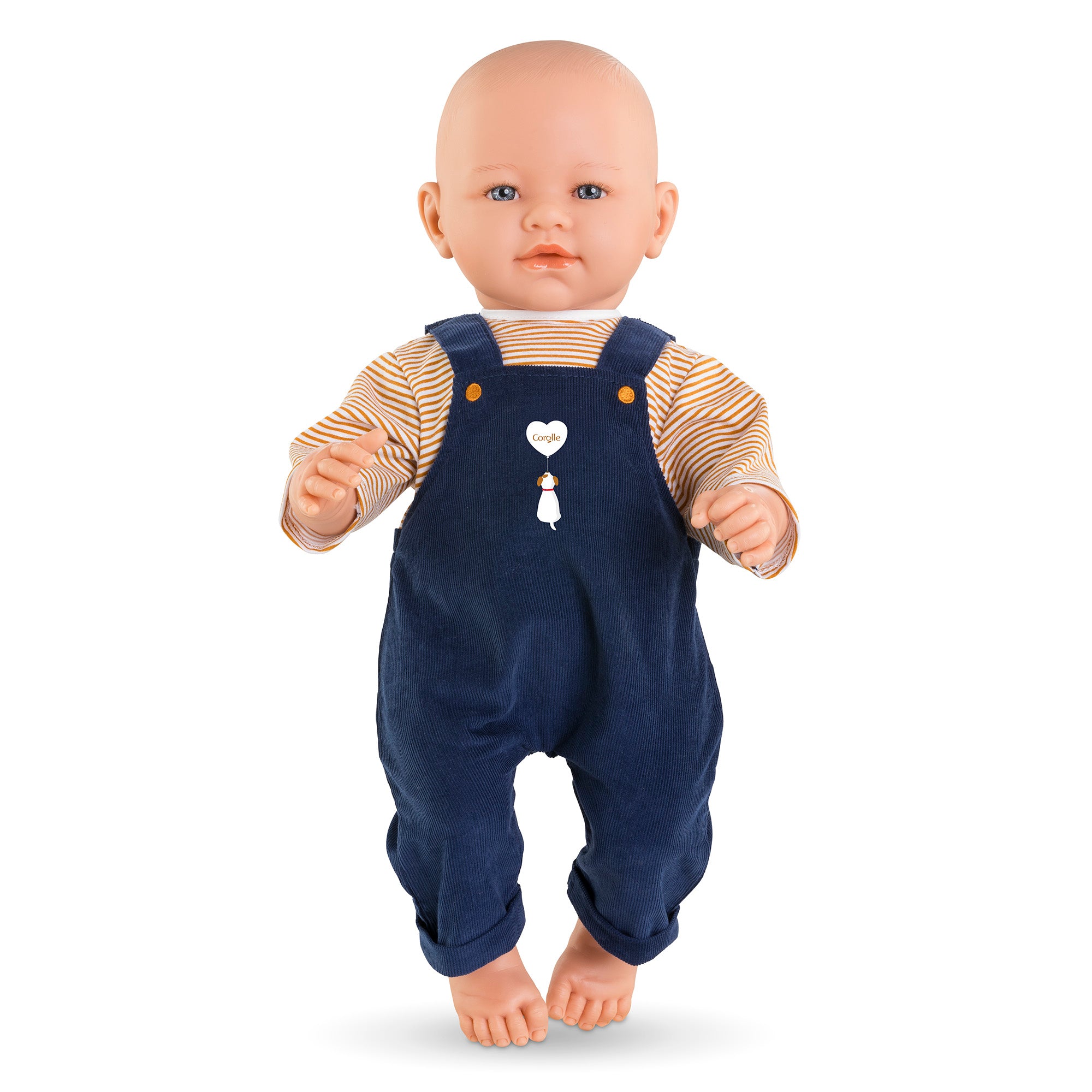 T-Shirt And Navy Dungarees For 42 cm Doll