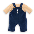 T-Shirt And Navy Dungarees For 42 cm Doll