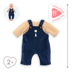 T-Shirt And Navy Dungarees For 42 cm Doll