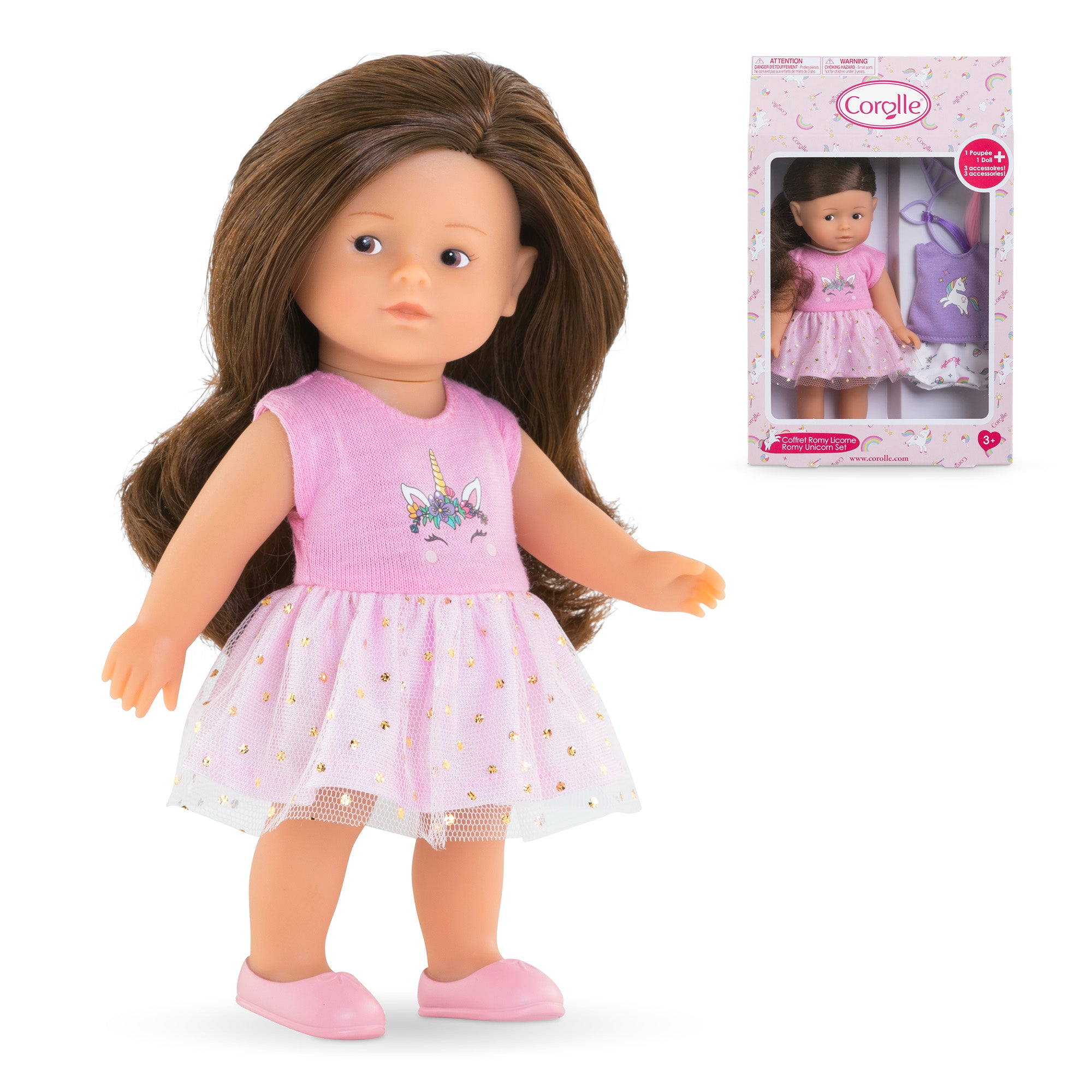Estuche Muñeca Mini Corolline Romy Unicornio