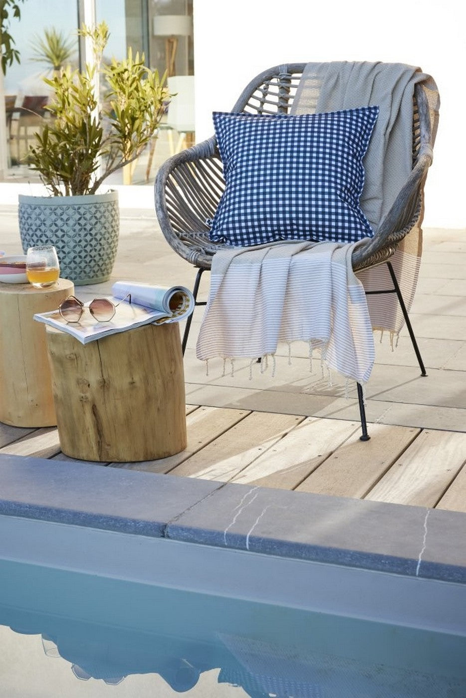 Printed Polyester Cushion Cover + Coating Vickie - Midnight