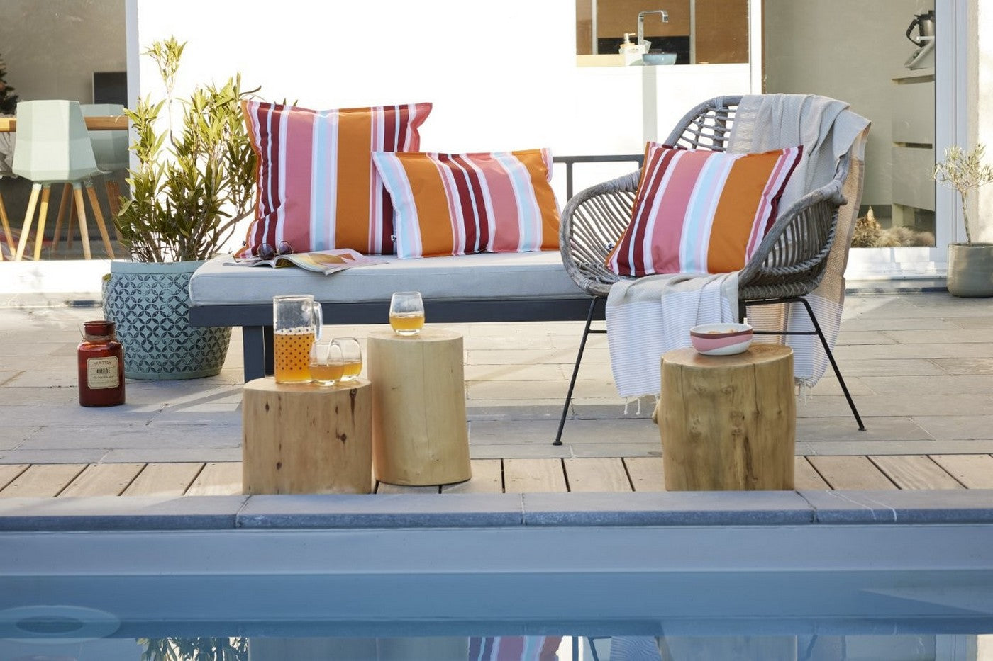 Cushion Cover - Printed Polyester + Coating - Bianca - Fire