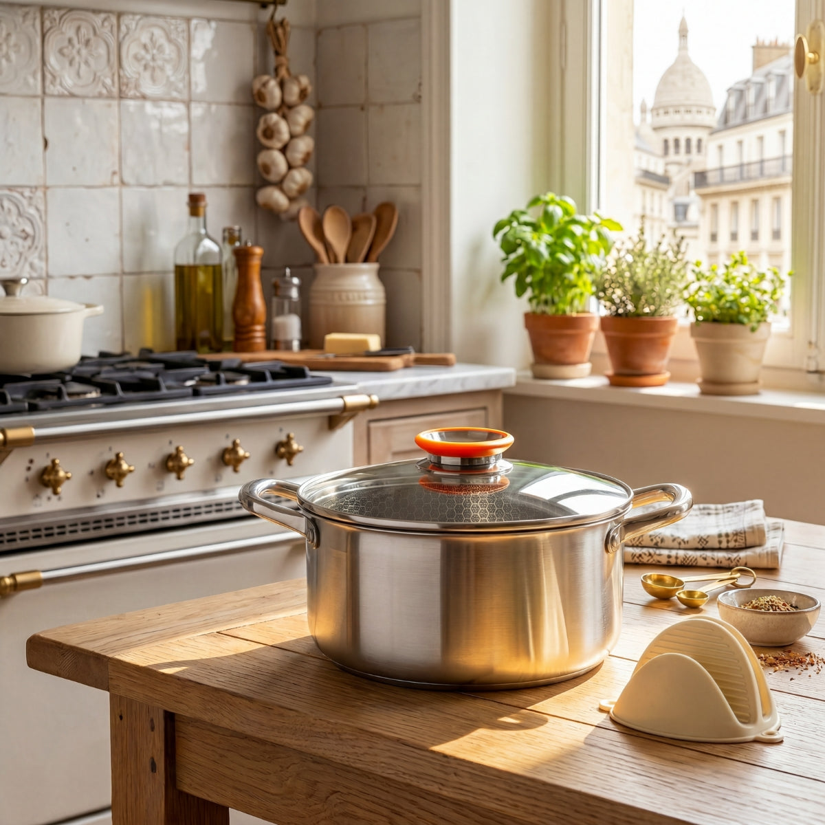 24Cm Triplex 'Blacksteel' Stockpot - Silver