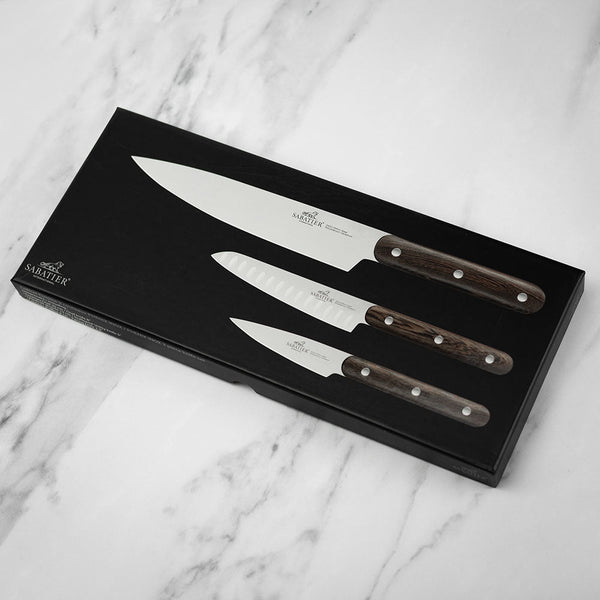 Cuchillos Sabatier - Set Cocina - 3 Piezas Phenix Inox - Cuchillo Pelador 9Cm/Cuchillo Alveolar 13Cm/Cuchillo Cocina 20Cm