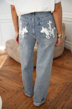 Meryl Printed Jeans - Blue
