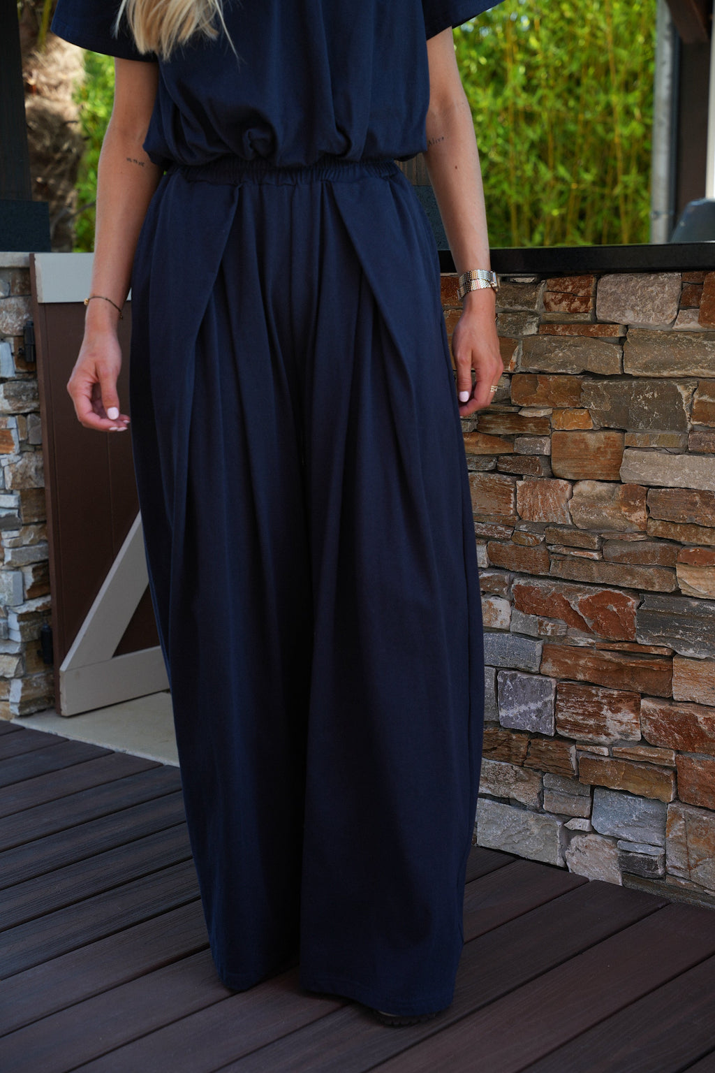 Lois Straight Pants - Navy