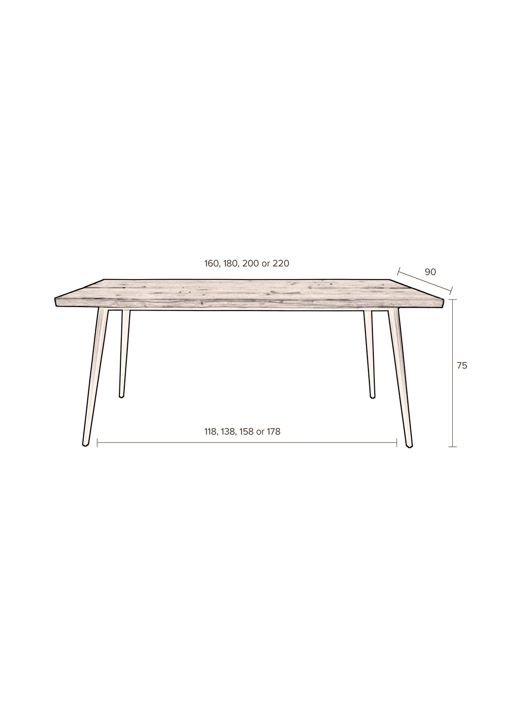 Alagon - Table De Salle À Manger - Bois - Noyer/Marron