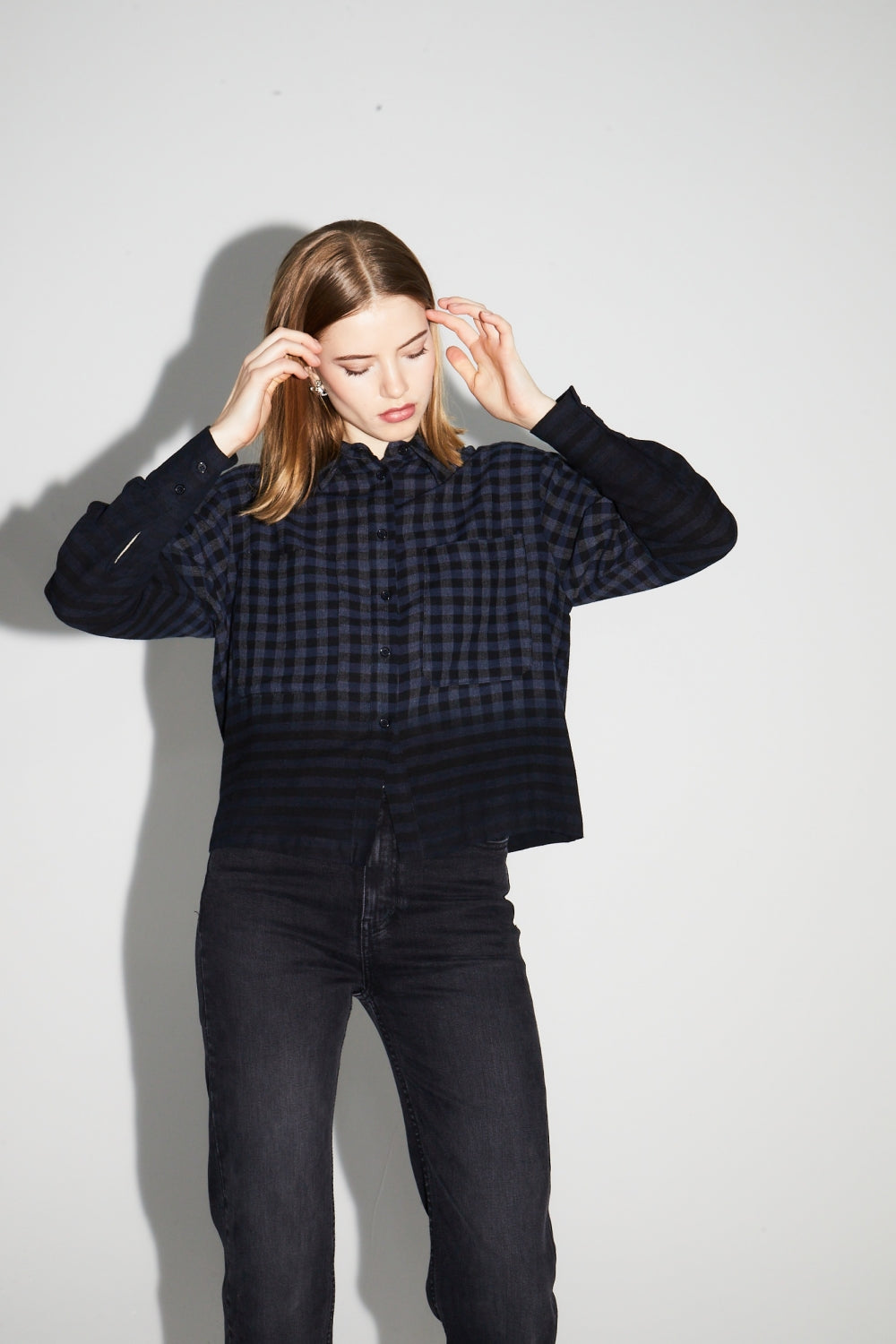 Tilda Gingham Tie And Dye Shirt Made In Italy
