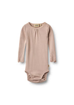 Gerippter Langarm-Body Lotta - Dry Rose