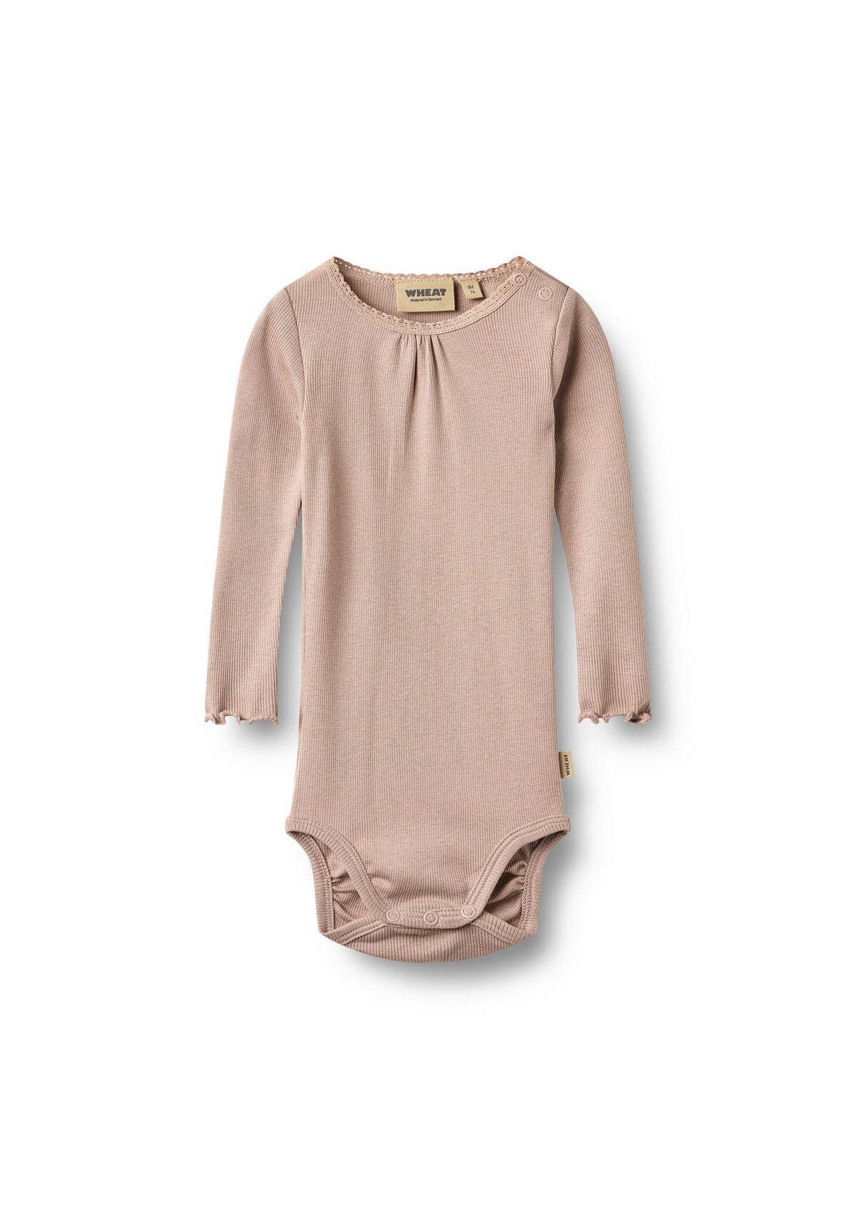 Gerippter Langarm-Body Lotta - Dry Rose