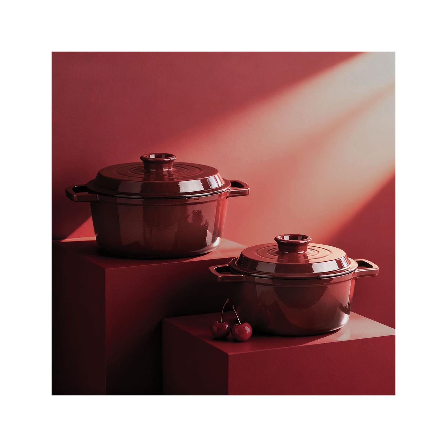 MasseIron - Round Casserole - Enameled Cast Iron - Merlot