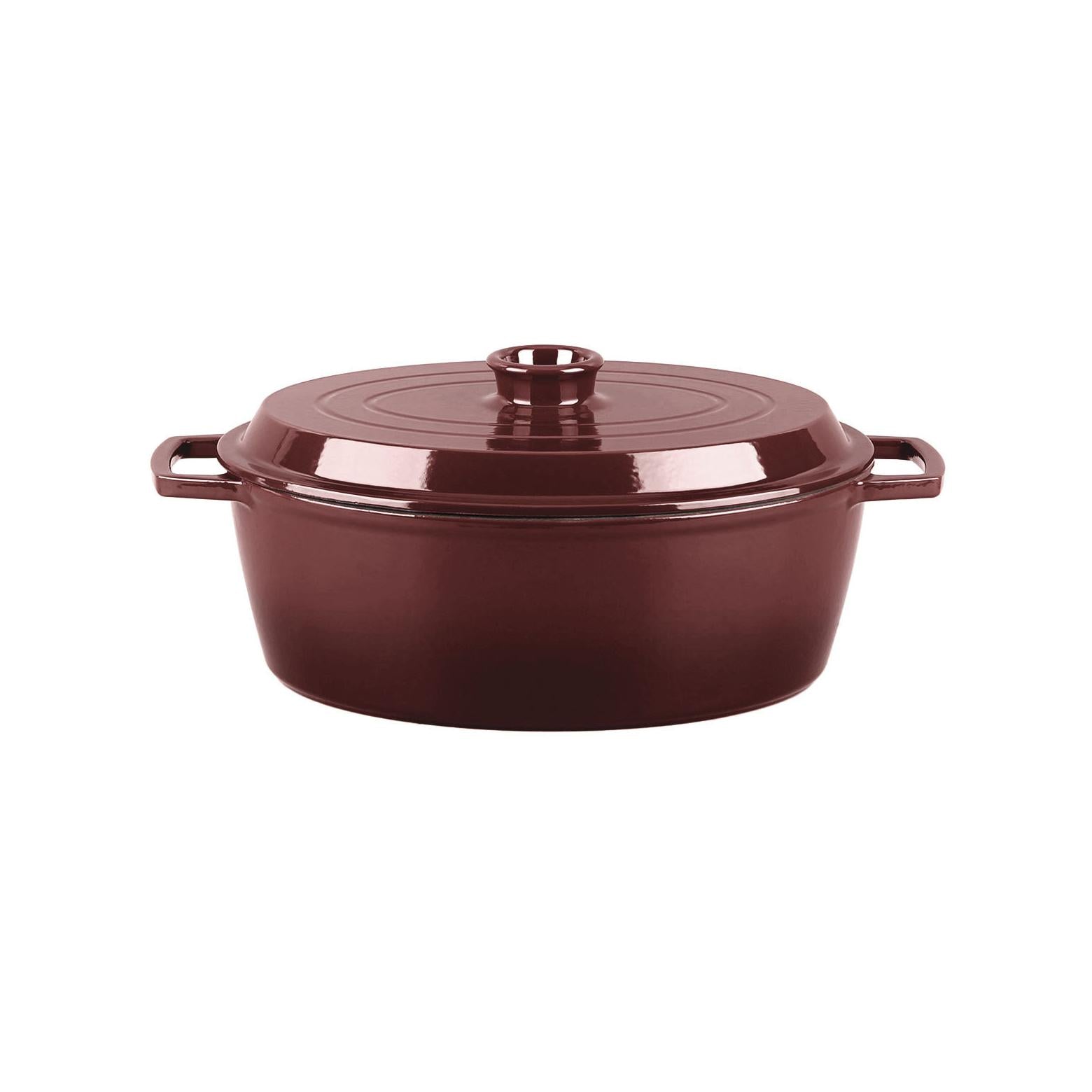 MasseIron - Oval Casserole - Enameled Cast Iron - Merlot