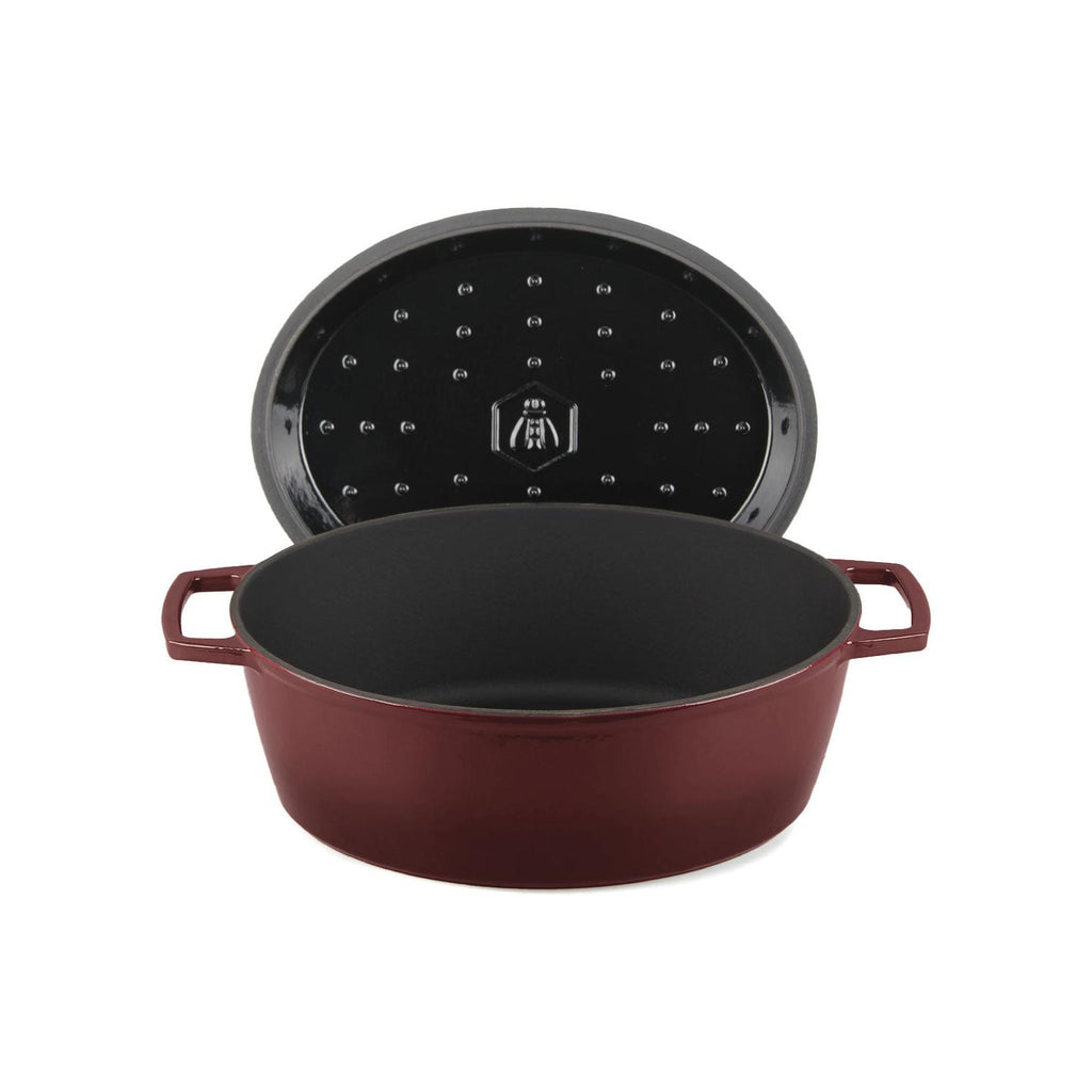 MasseIron - Oval Casserole - Enameled Cast Iron - Merlot