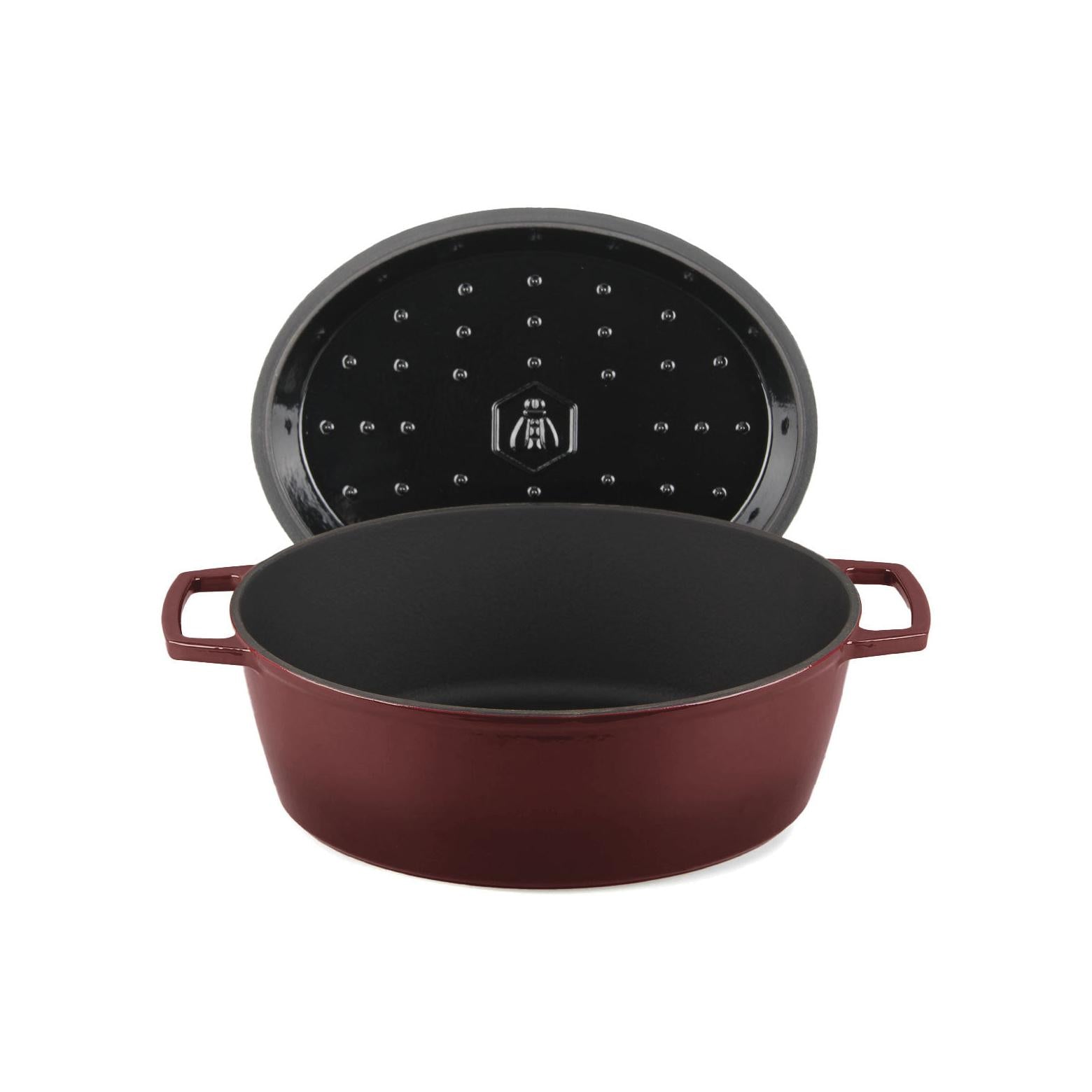 MasseIron - Oval Casserole - Enameled Cast Iron - Merlot