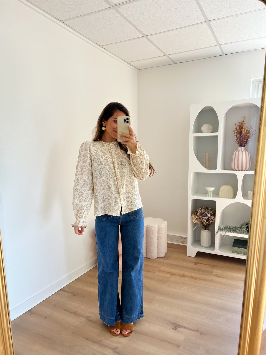 Blouse Fleurie Amélia Beige