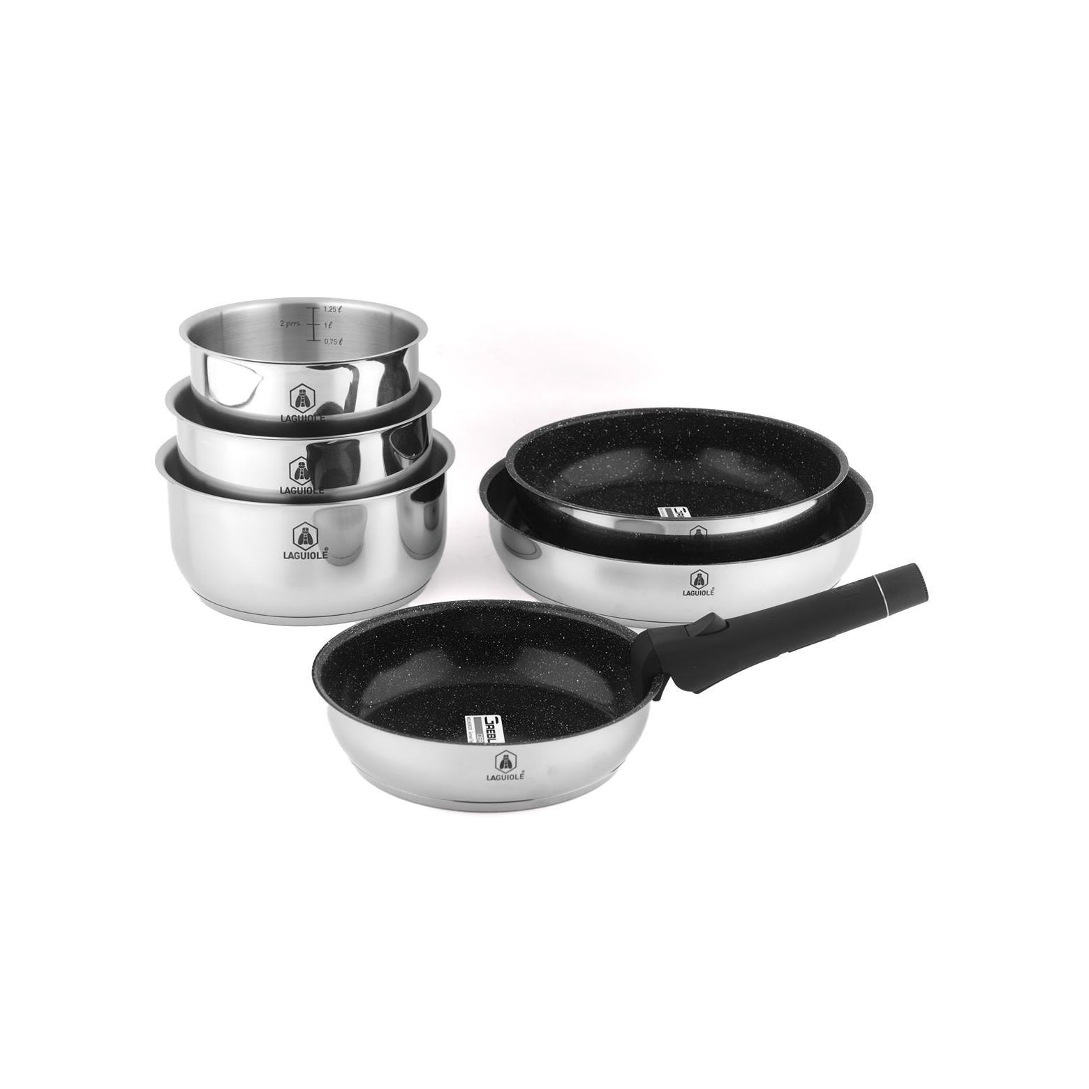 Reagent - 7 Piece Removable Non-Stick Set - Stainless Steel - Silver