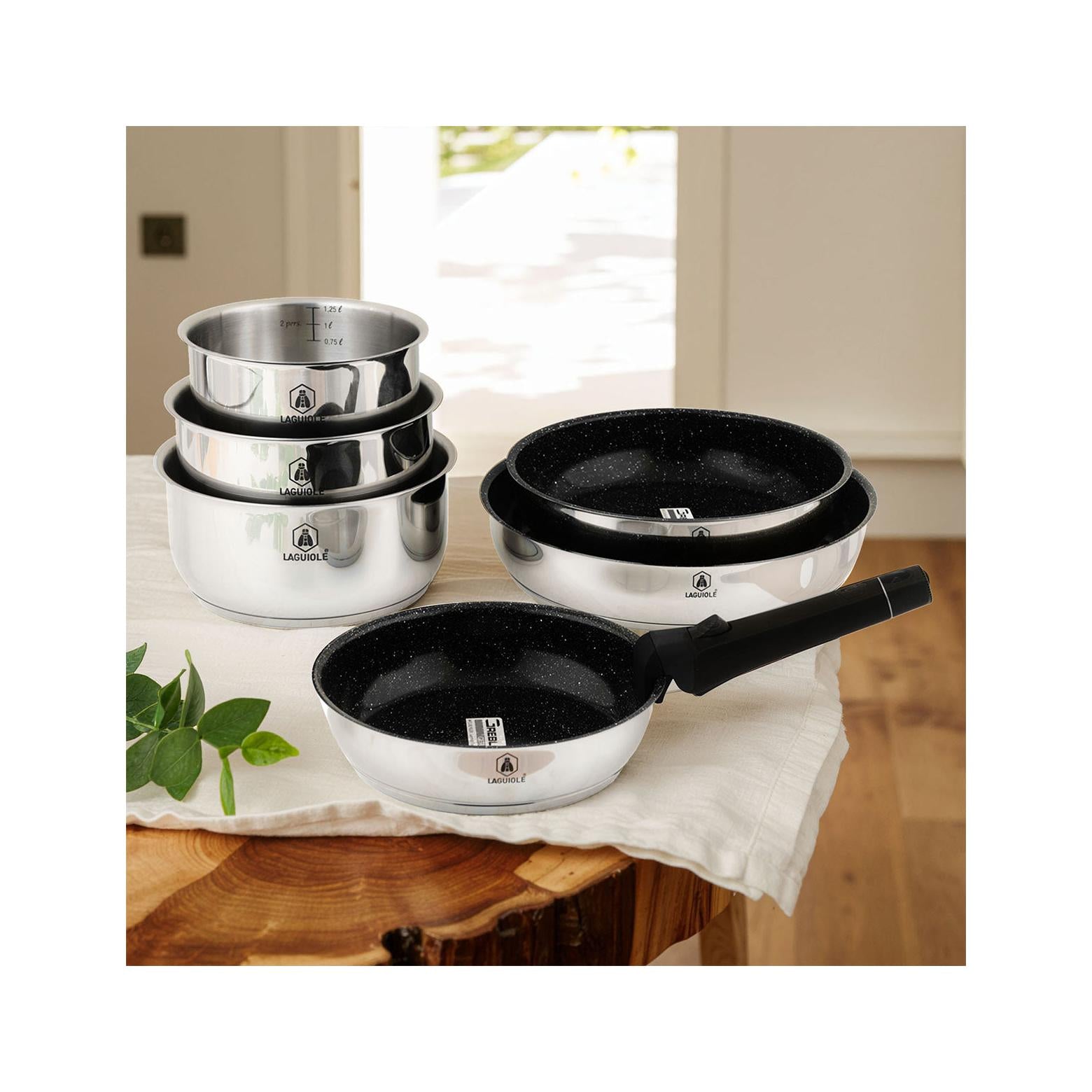 Reagent - 7 Piece Removable Non-Stick Set - Stainless Steel - Silver