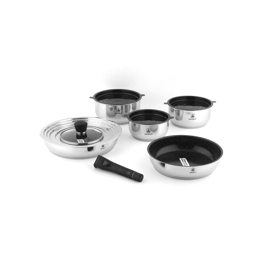 Réactif - Set 10 Pièces Amovible Anti-Adhésif - Inox - Argent