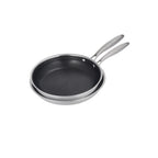 BlackSteel - Lot De 2 Poêles - Inox Triplex - Argenté