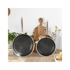 BlackSteel - Lot De 2 Poêles - Inox Triplex - Argenté