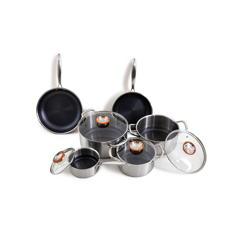 BlackSteel - 10 Piece Set - Triplex Stainless Steel - Silver