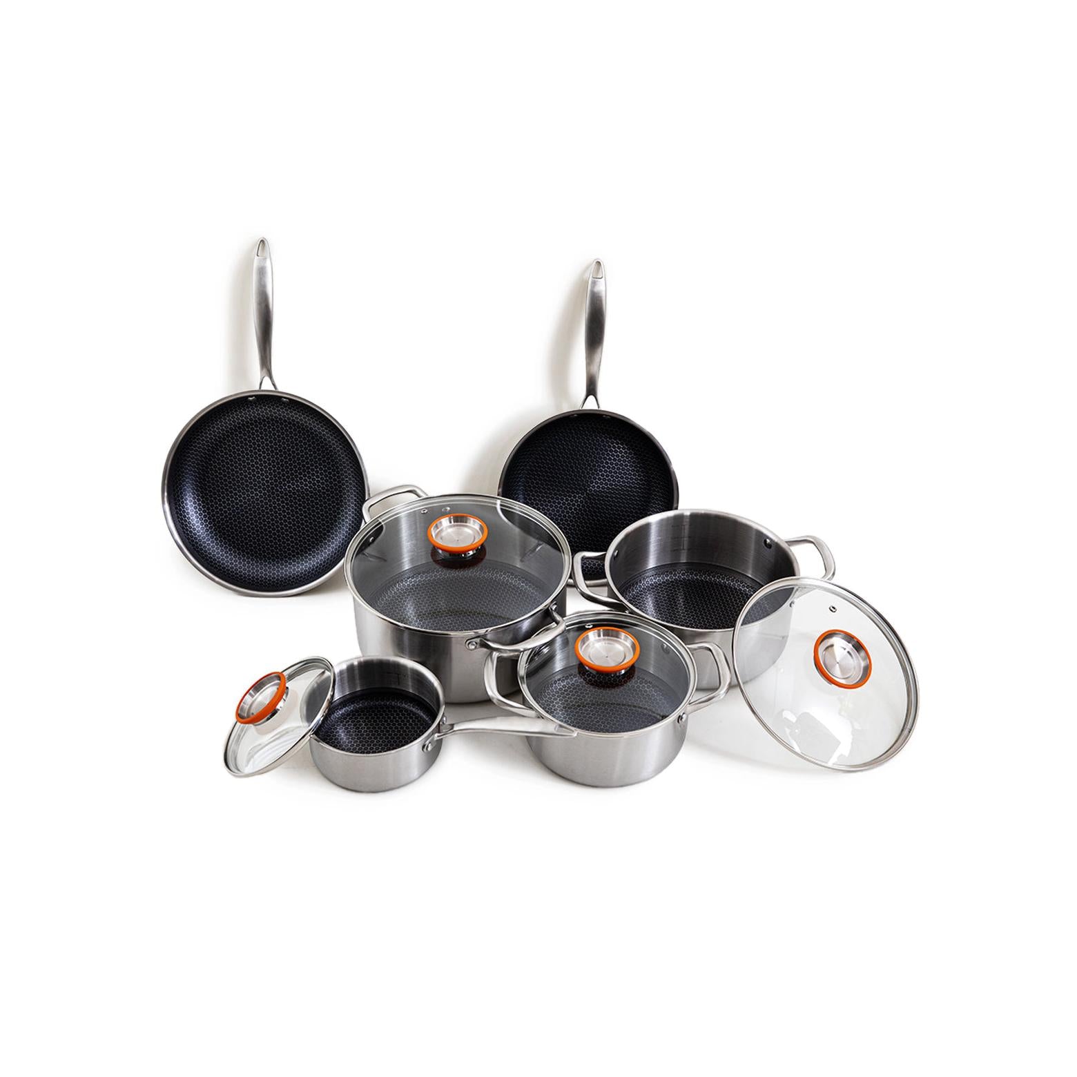BlackSteel - 10 Piece Set - Triplex Stainless Steel - Silver
