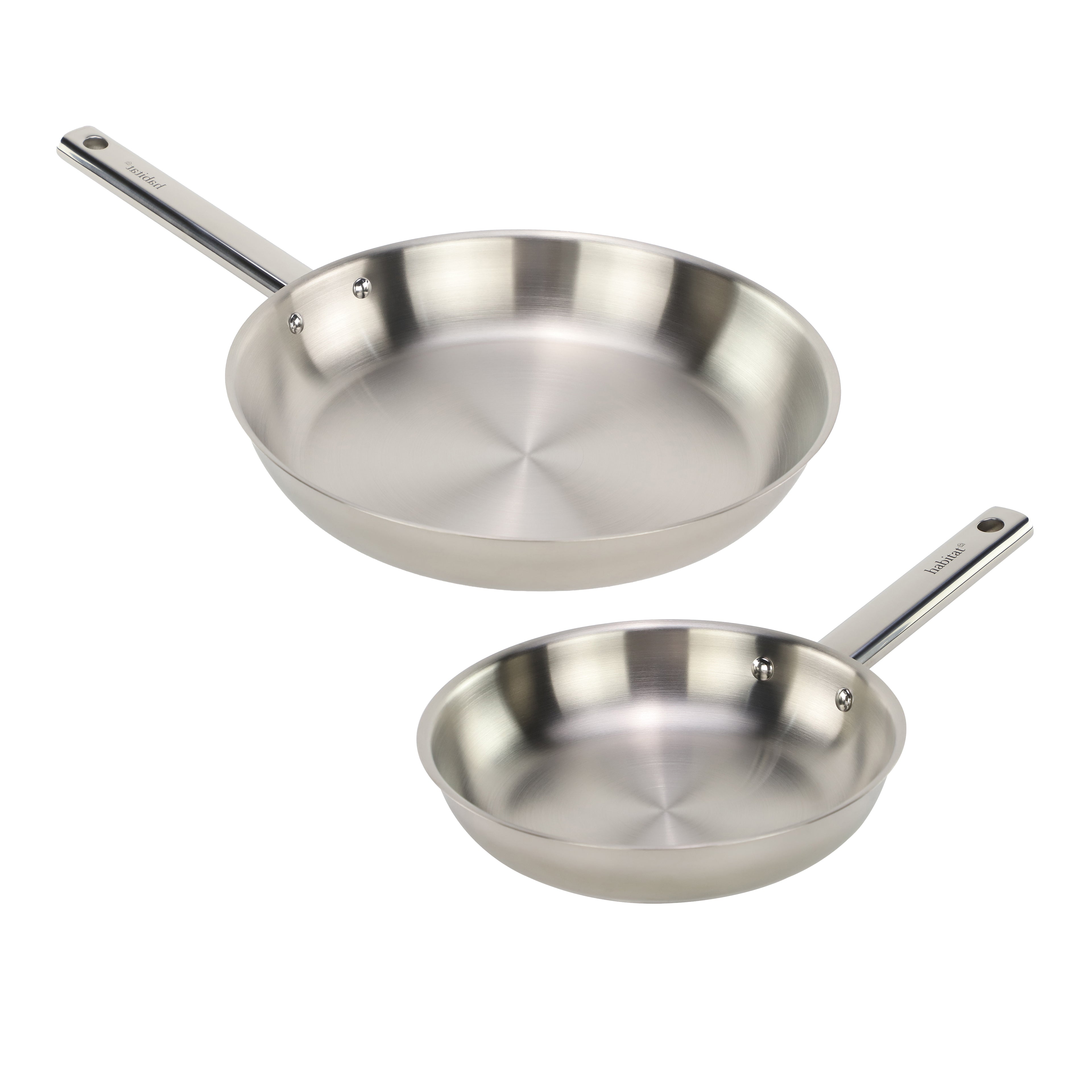 Essentiel - Set De 2 Poeles Inox - 24/32cm - Argenté