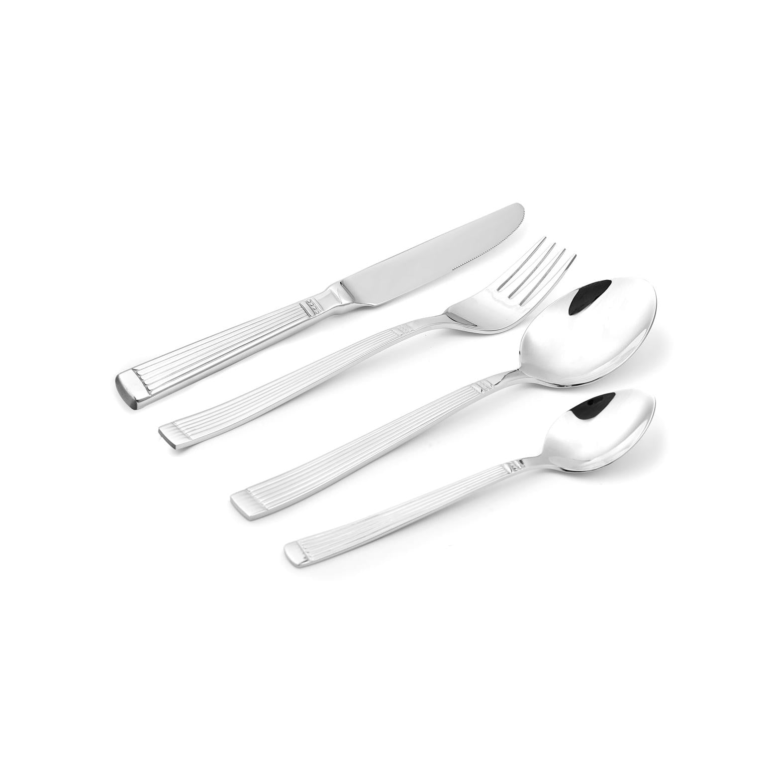 Iris - 24 Piece Cutlery Set - Stainless Steel - Silver