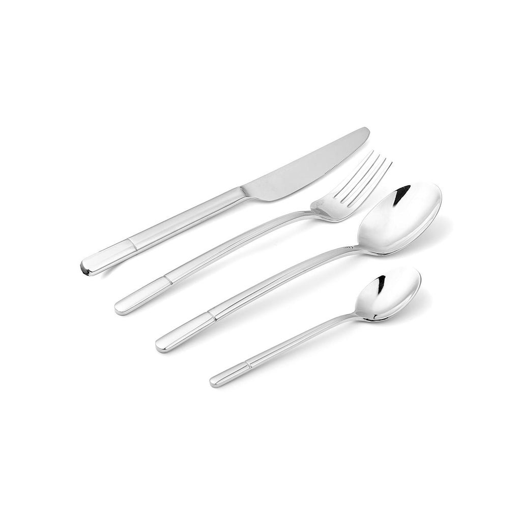 Freesia - 24 Piece Cutlery Set - Stainless Steel - Silver