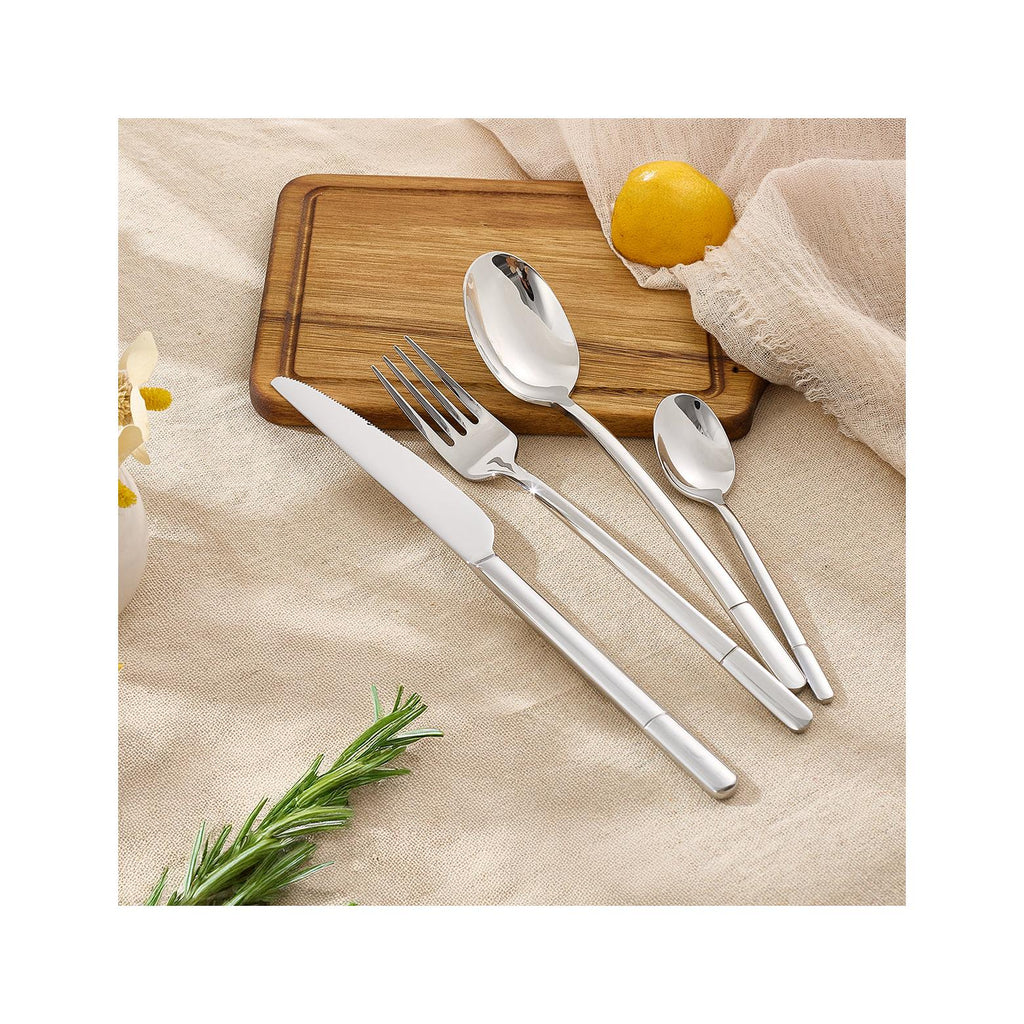 Freesia - 24 Piece Cutlery Set - Stainless Steel - Silver