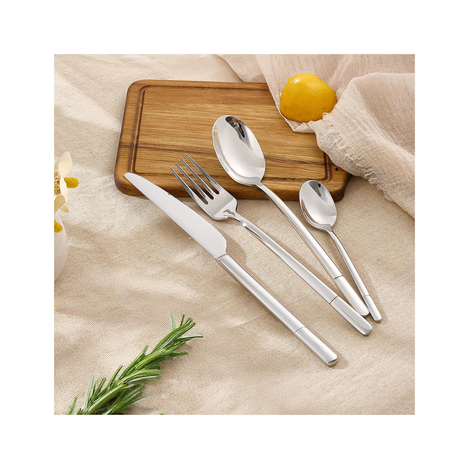 Freesia - 24 Piece Cutlery Set - Stainless Steel - Silver