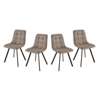 Chilli - Set of 4 Padded Chairs - Brown Mottled Fabric
