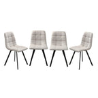 Chilli - Set of 4 Padded Chairs - Beige Mottled Fabric