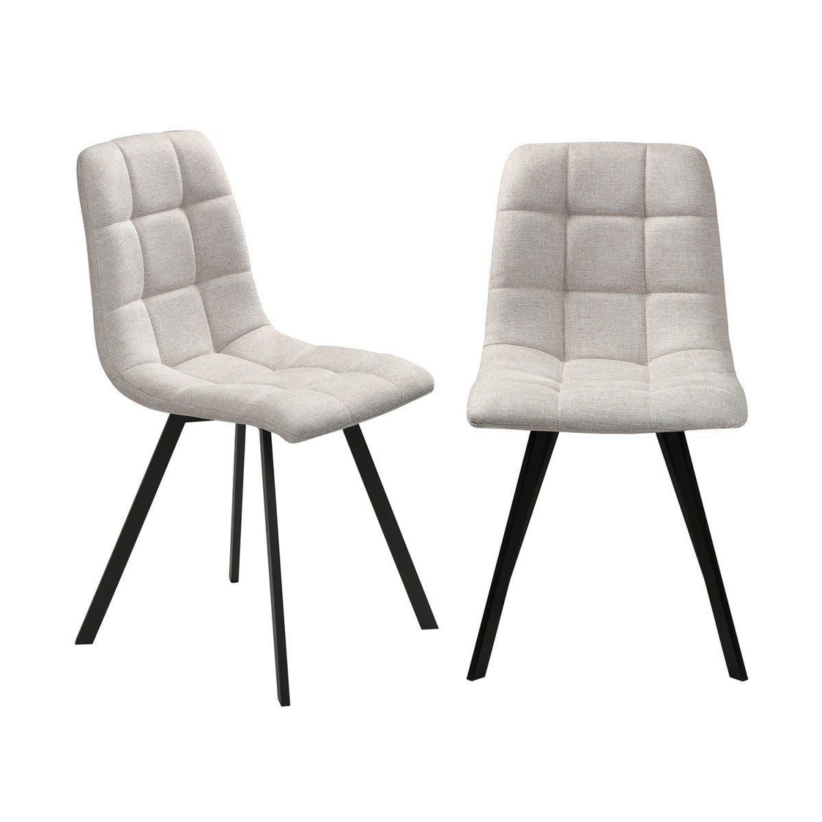 Chilli - Set of 4 Padded Chairs - Beige Mottled Fabric