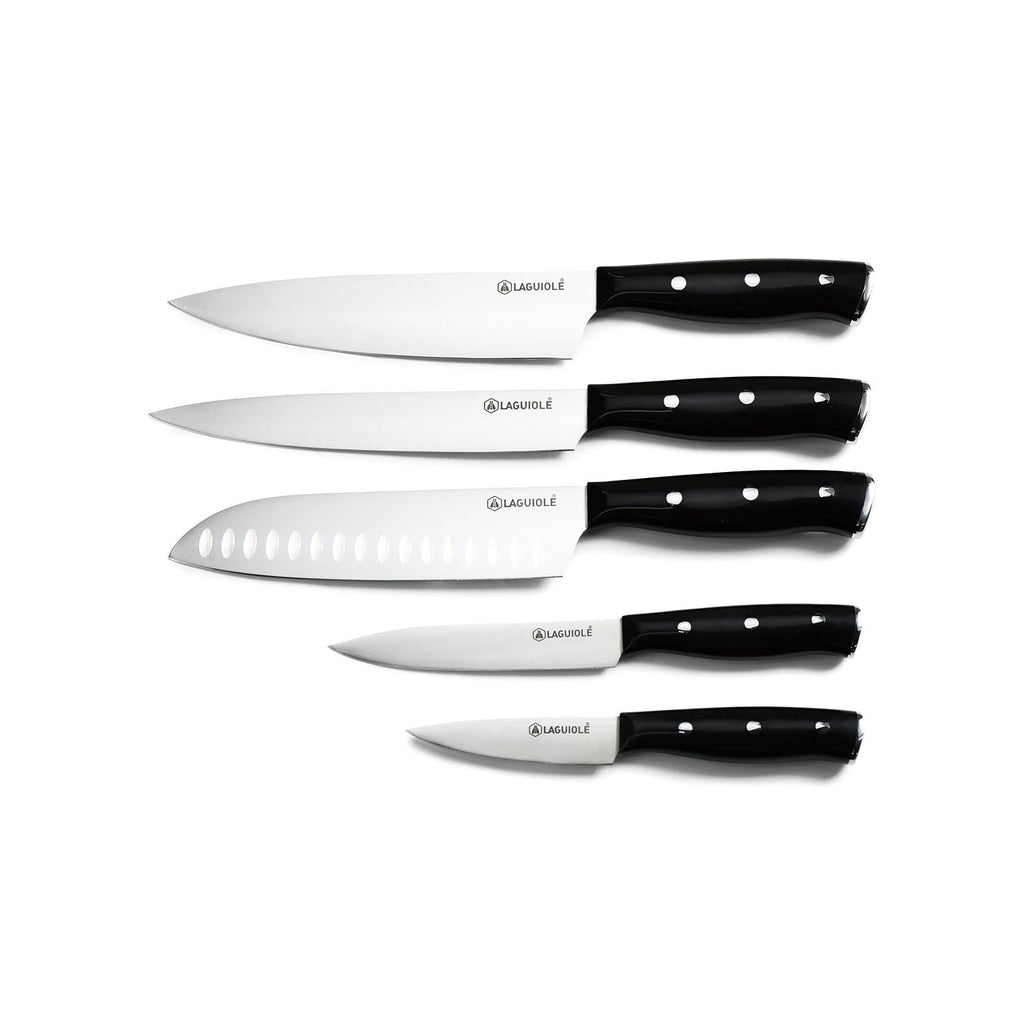 Gleam - Block + 5 Knives - Steel - Black