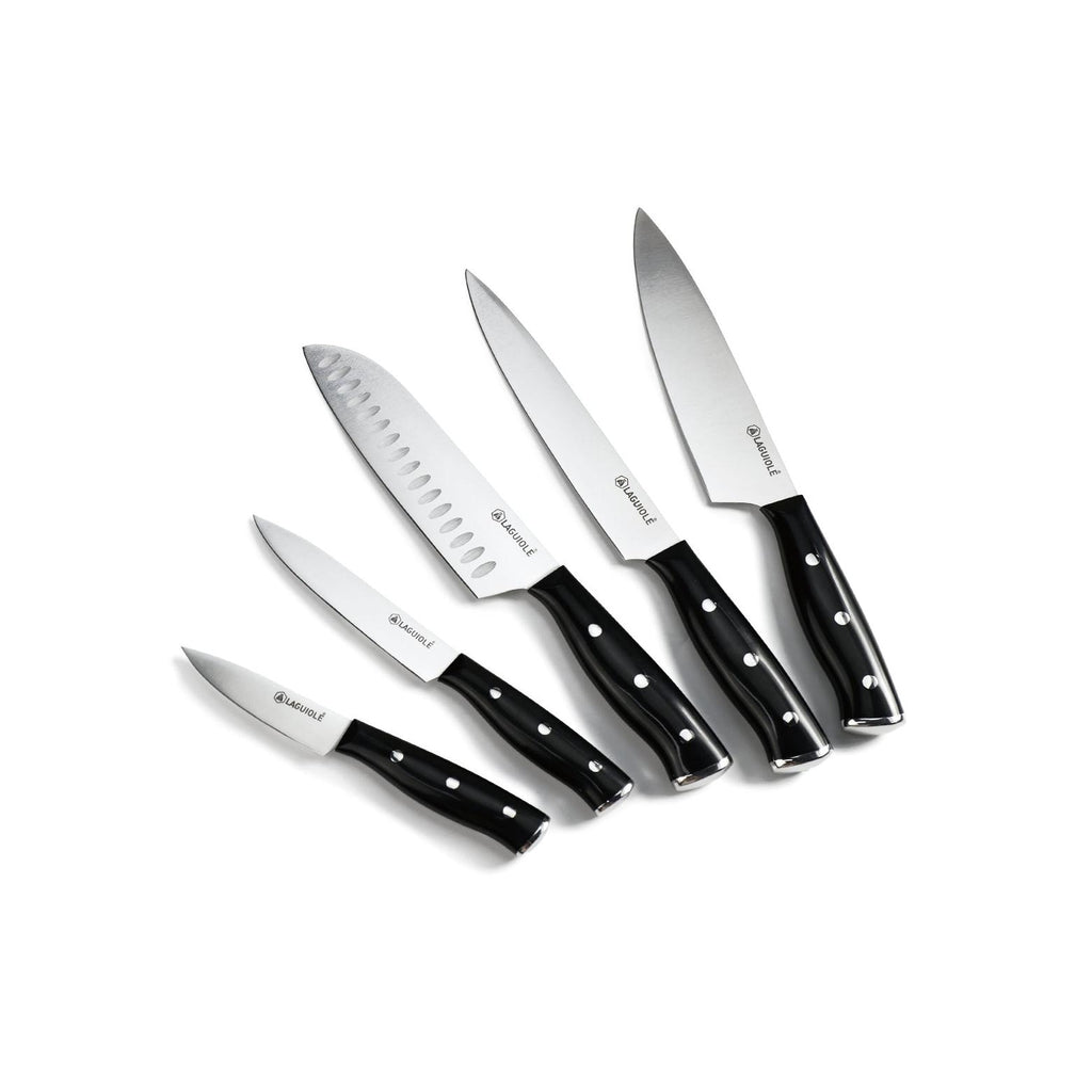 Gleam - Block + 5 Knives - Steel - Black
