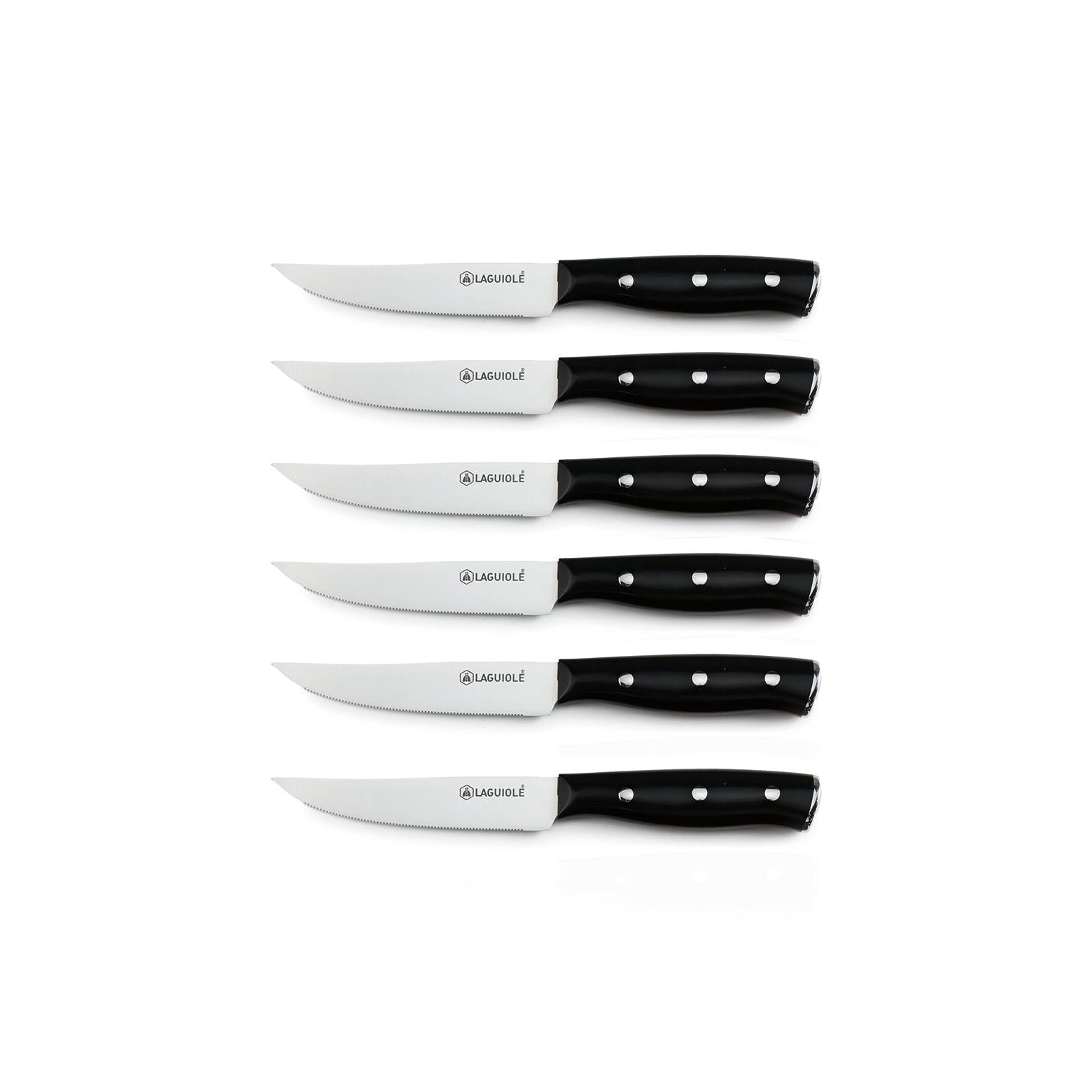 Gleam - Set of 6 Knives - Steel - Black