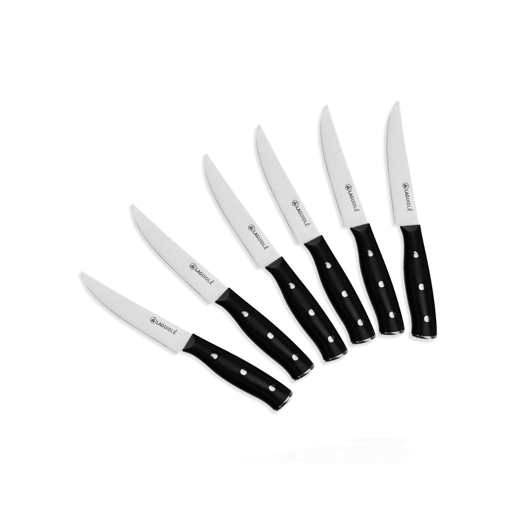 Gleam - Set of 6 Knives - Steel - Black