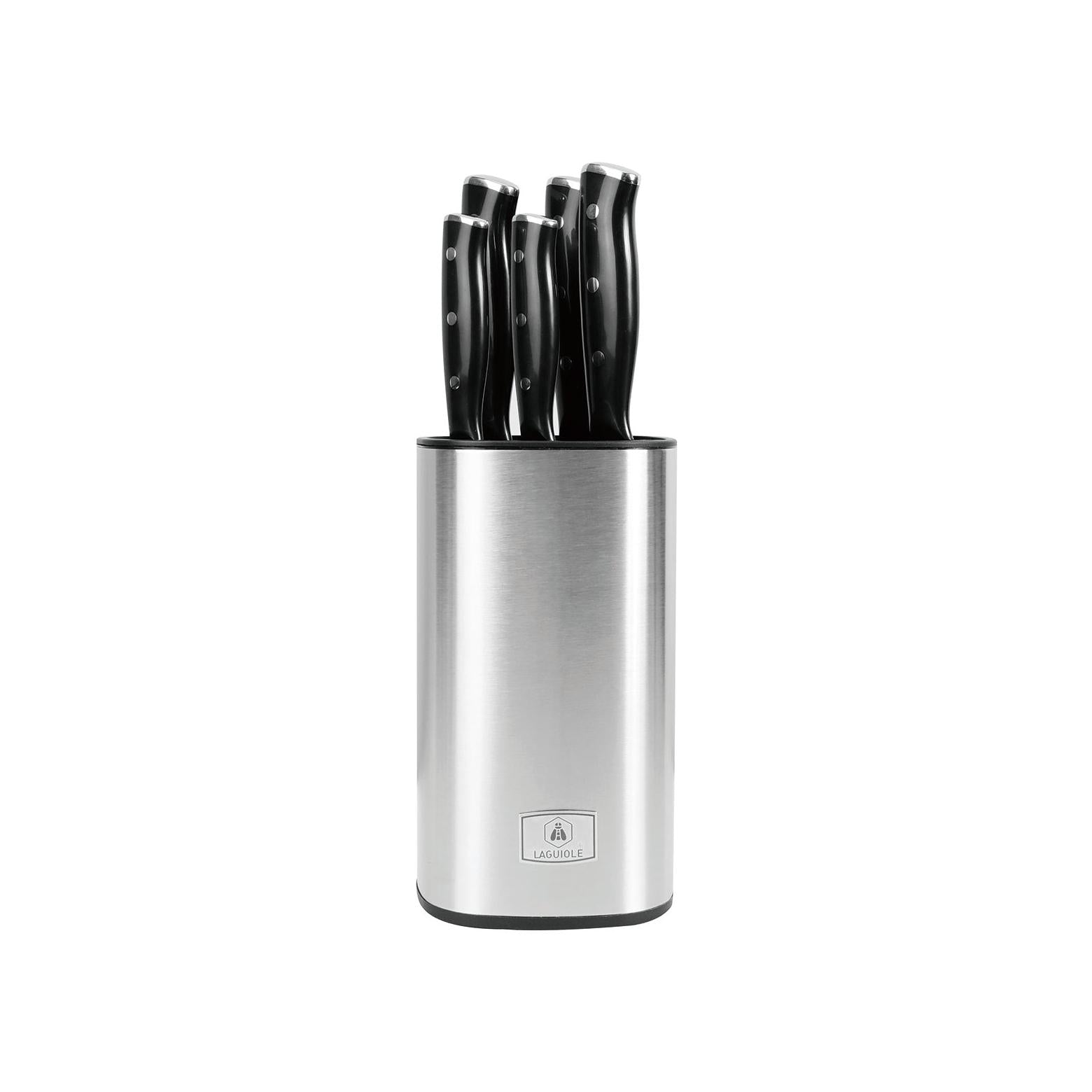 Lumin - Block + 5 Knives - Steel - Black