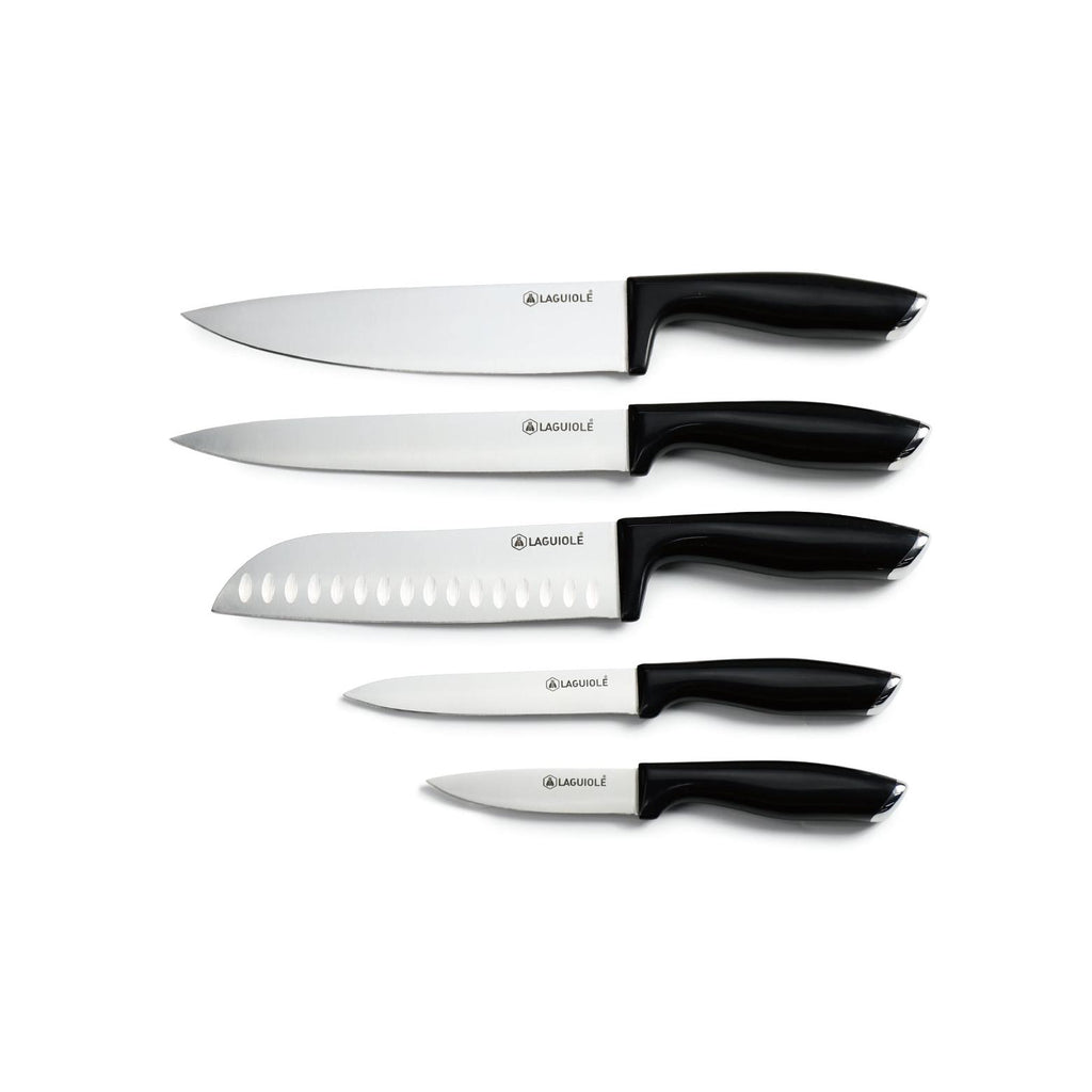 Lumin - Block + 5 Knives - Steel - Black