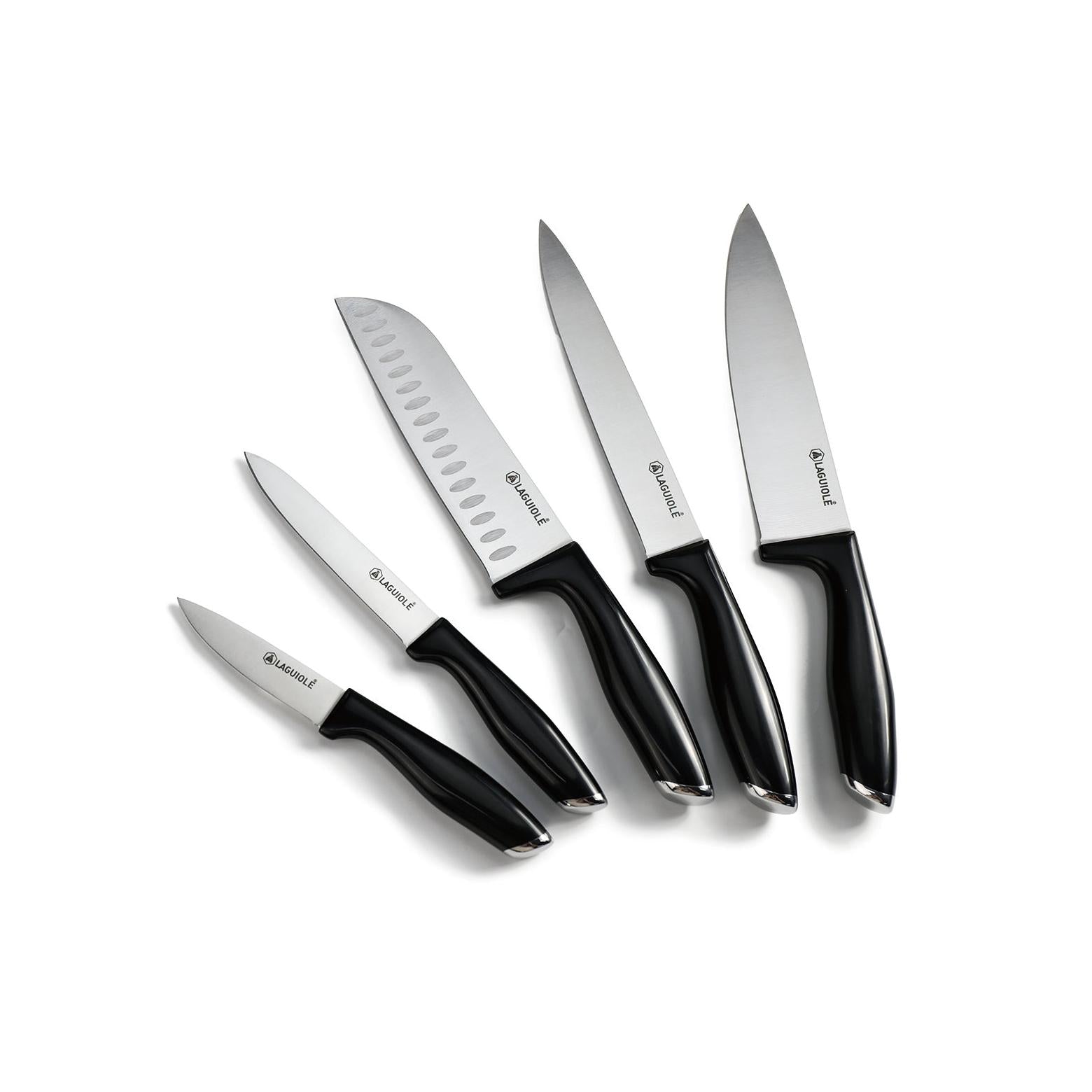 Lumin - Block + 5 Knives - Steel - Black