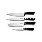 LustroBois - Bloque + 4 Cuchillos - Acero - Negro
