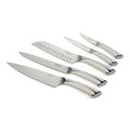 Heritage - Bloc De 5 Couteaux En Blanc + Un Aiguiseur 3 En 1 - Blanc
