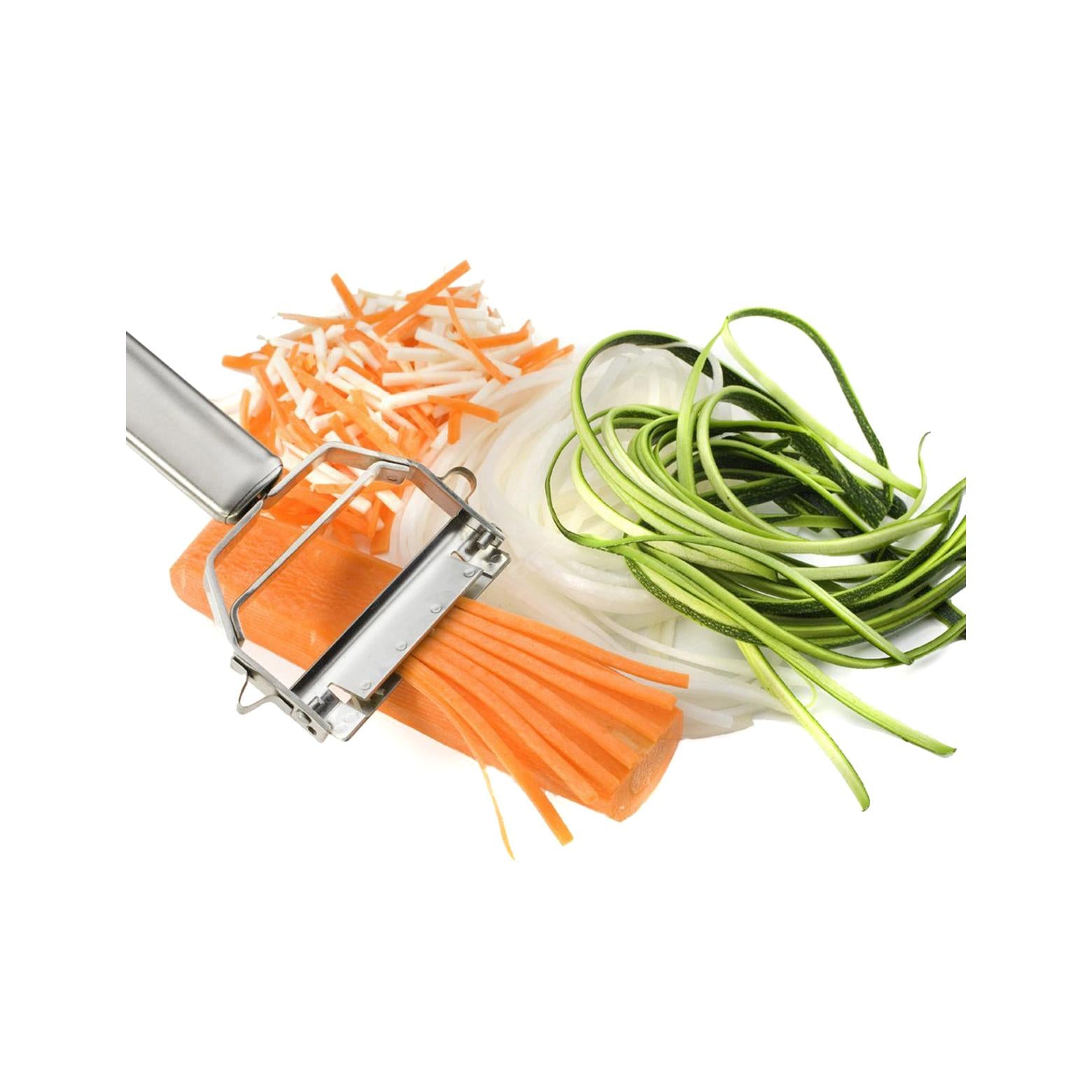 Set 3 Pieces Vegetable Peeler + Julienne Peeler + Mini Grater - Orange / Silver