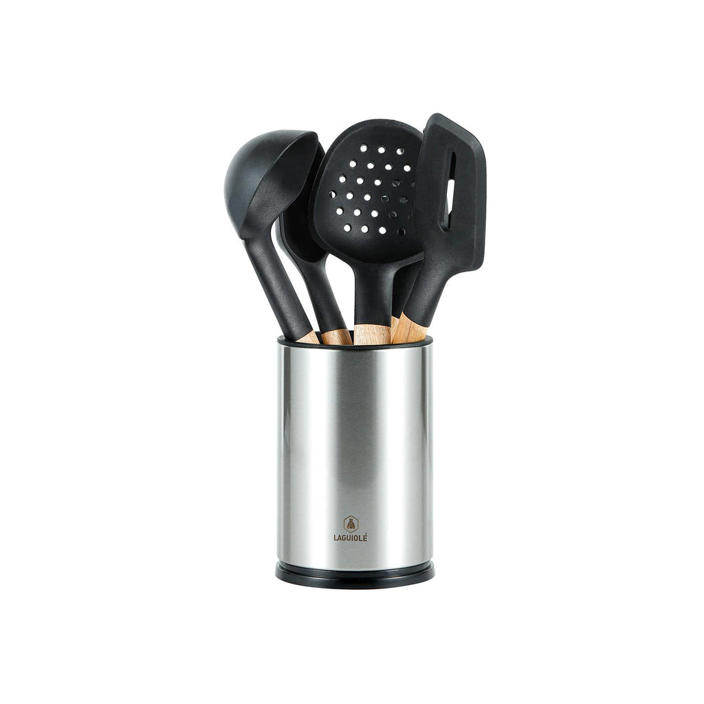 Sève - Set 6 Ustensiles De Cuisine - Inox Et Bois D'Acacia - Argenté / Bois